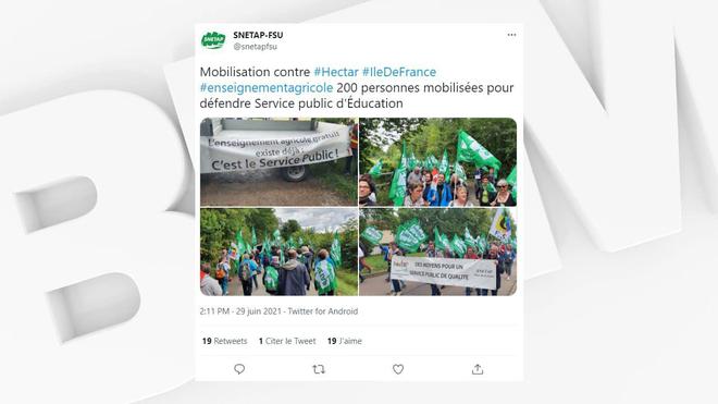 Yvelines: manifestation contre l'école agricole "Hectar", projet de Xavier Niel