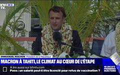 Emmanuel Macron aux Tuamotu: "Le destin commun du Pacifique (...) c'est de faire face au dérèglement climatique"