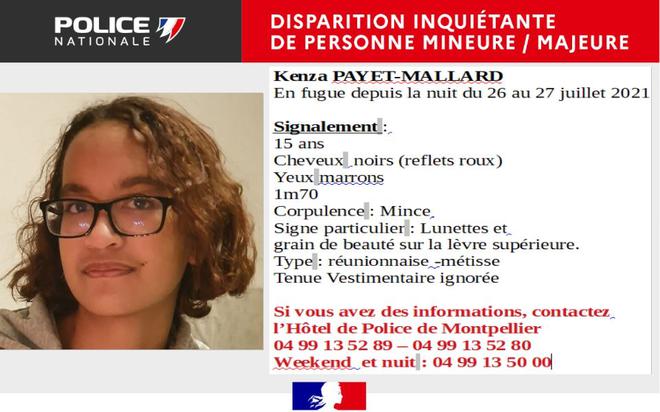 Montpellier : La police lance un avis de recherche après la disparition inquiétante d’une jeune fille de 15 ans
