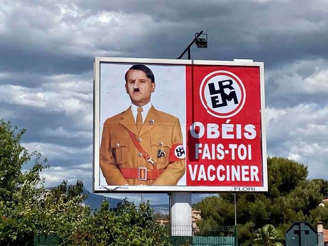 Toulon. L’afficheur qui avait placardé des panneaux montrant Emmanuel Macron en Hitler visé par une plainte
