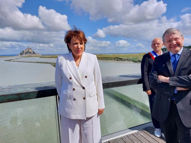 Roselyne Bachelot, ministre de la Culture, est venue au Mont-Saint-Michel