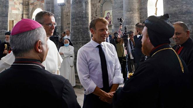 Irak : à Mossoul, le président Macron cajole les chrétiens d’Orient