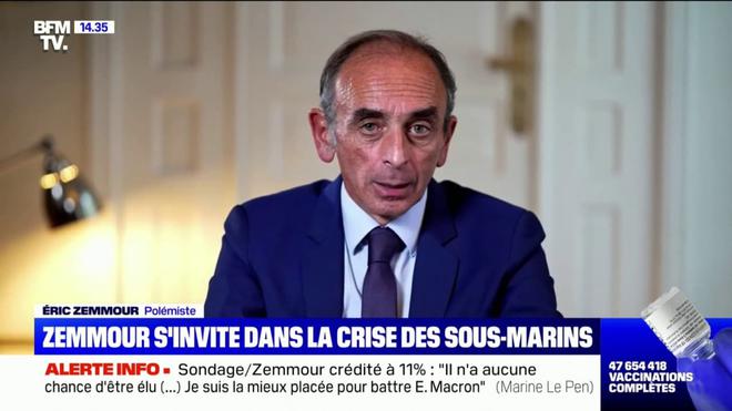 Crise des sous-marins: Éric Zemmour s'adresse à Emmanuel Macron dans un message très solennel