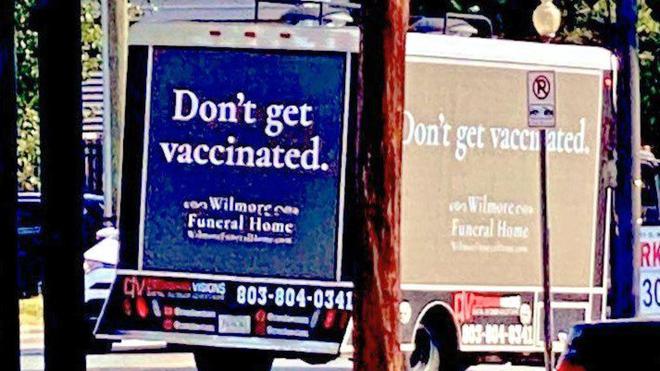 «Ne vous faites pas vacciner», le drôle de message d’une entreprise américaine