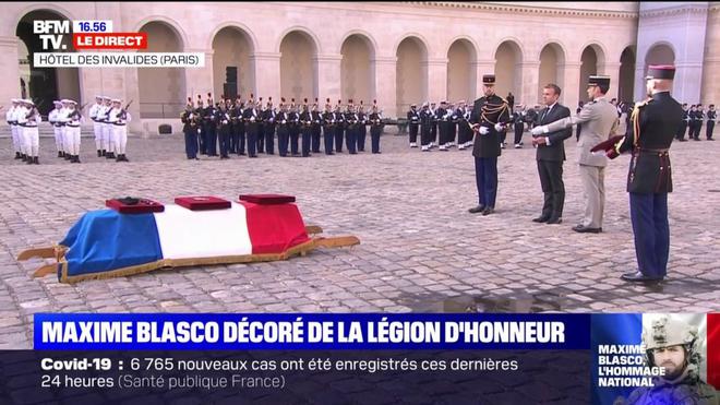 Hommage national à Maxime Blasco : l'arrivée d'Emmanuel Macron suivie de la Marseillaise