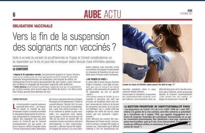 Obligation vaccinale : « Vers la fin de la suspension des soignants non-vaccinés ? »