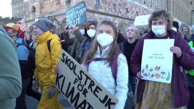 VIDÉO. Cop26 : Greta Thunberg et des militants manifestent à Stockholm pour «ceux qui subissent la crise»