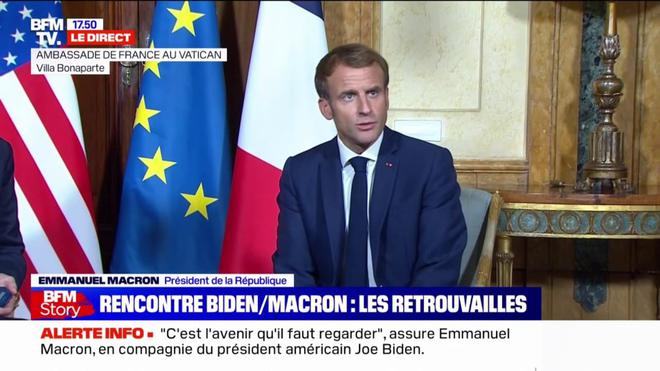 Rencontre Biden/Macron: Emmanuel Macron espère "une coopération renforcée" avec les Etats-Unis
