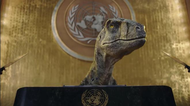 Écologie : Frankie le dinosaure fait la leçon au monde entier