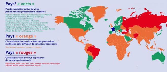Coronavirus : Attention si vous revenez des pays en orange ou rouge sur cette carte, dont l'Afrique ou les USA... Les choses vont se compliquer pour vous dans les prochaines heures ! Vidéo