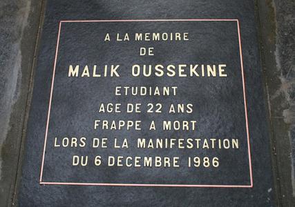 Malik Oussekine assassiné dans la nuit du 6-7 décembre 1986 par deux policiers