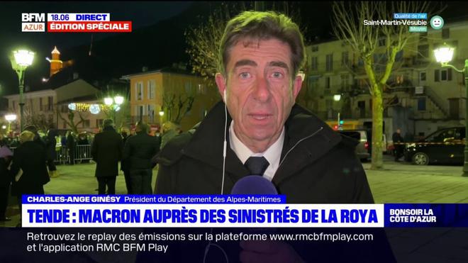 Charles-Anges Ginésy, président du Département des Alpes-Maritimes, explique les raisons de la visite d'Emmanuel Macron dans la vallée de la Roya ce lundi