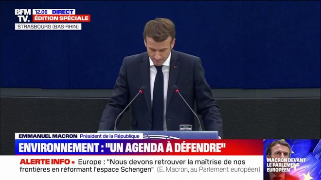 Ukraine: devant le Parlement européen, Emmanuel Macron veut "un nouvel ordre de stabilité et de sécurité" que l'Europe proposera à la Russie
