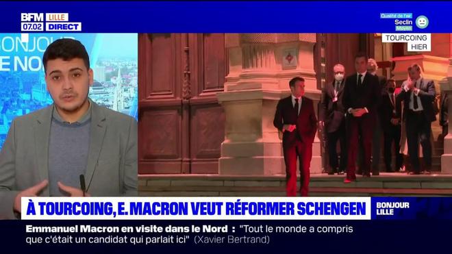 Tourcoing: Emmanuel Macron veut réformer l'espace Schengen