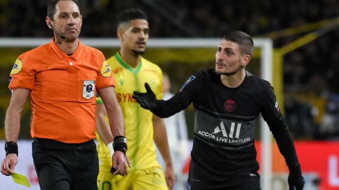 PSG : Verratti risque une sanction pour ses propos envers l’arbitre du match à Nantes