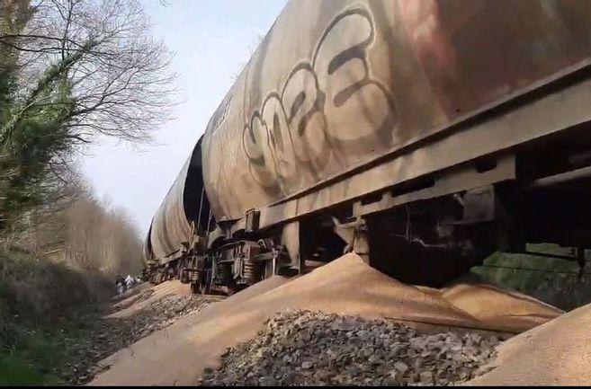 Bretagne : des militants écologistes ont arrêté de force un train de céréales et ont déversé 1.500 tonnes de blé sur les voies ferrées
