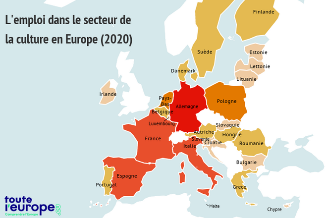 [Carte] L’emploi dans le secteur de la culture en Europe