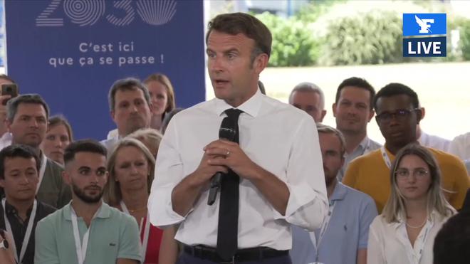 «Nous avons mis fin à cette lente désindustrialisation de la France», se félicite Emmanuel Macron