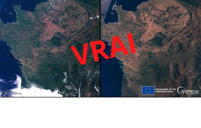 Prudence en interprétant ces images satellites qui comparent la France entre 2021 et 2022