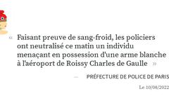 Aéroport de Roissy : un Martiniquais se rue sur la Police avec un couteau ; il est abattu