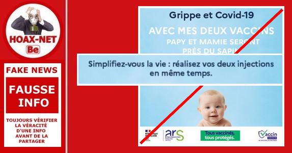 Attention, cette affiche de vaccination qui circule sur le web mettant en scène un bébé est FAUSSE.