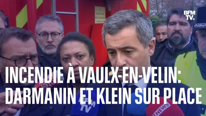 Incendie de Vaulx-en-Velin: Gérald Darmanin et Olivier Klein s’expriment sur place