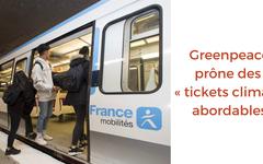 Greenpeace prône des « tickets climat » abordables pour prendre les transports publics