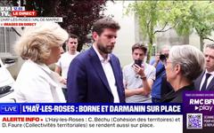 Élisabeth Borne et Gérald Darmanin aux côtés du maire de L'Haÿ-les-Roses après l'attaque sur son domicile