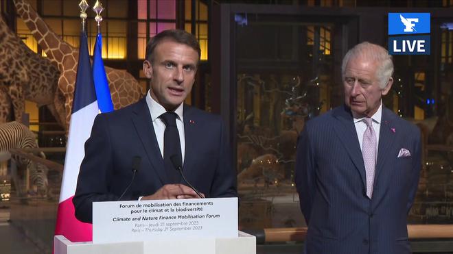 «Vous avez réussi à créer un élan pour la biodiversité», dit Emmanuel Macron du monarque britannique