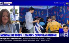 Coupe du monde de rugby: les supporters rassemblés à la fanzone de Nice pour le match Italie-Uruguay