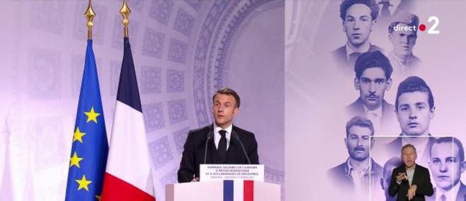 Panthéonisation de Manouchian: arrivée d'Emmanuel Macron au Panthéon