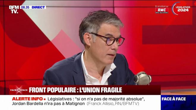 "Je souhaite un vote" pour élire un Premier ministre en cas de victoire du Nouveau Front populaire, estime Olivier Faure