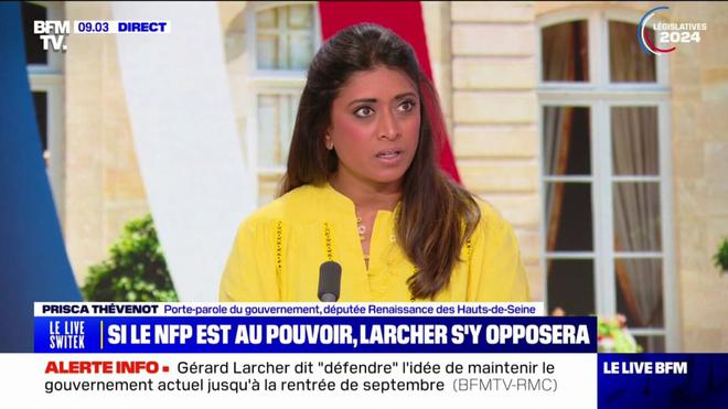 Prisca Thevenot: "Le Nouveau Front populaire est un ensemble de partis sous l'emprise d'un seul homme, Jean-Luc Mélenchon"