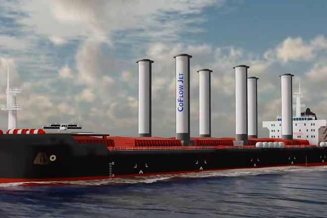 CoFlow, une voile éolienne pour les bateaux qui réduit de 90 % la consommation de carburant