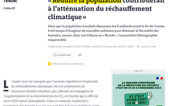 Malthusianisme climatiste : « Réduire la population contribuerait à l’atténuation du réchauffement climatique » dixit une tribune du « Monde » !