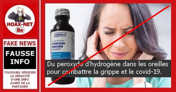 Non, du « peroxyde d’hydrogène » dans les oreilles ne soigne ni un rhume, ni la grippe, et encore moins la Covid-19.