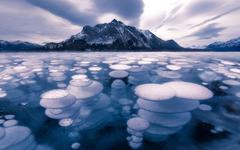 Les incroyables images d'un lac canadien rempli de bulles