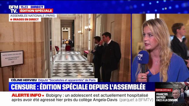 Non-censure du Parti socialiste contre François Bayrou: "On veut sanctionner ce gouvernement mais on ne veut pas sanctionner les Français", se justifie Céline Hervieu (PS)