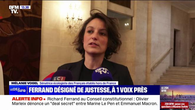 Pour Mélanie Vogel (sénatrice Écologiste), la nomination de Richard Ferrand "va affaiblir la légitimité du Conseil constitutionnel"