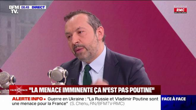 Sébastien Chenu (RN): "La menace imminente, ce n'est pas Poutine demain sur les Champs-Élysées (...) Emmanuel Macron joue sur les peurs"