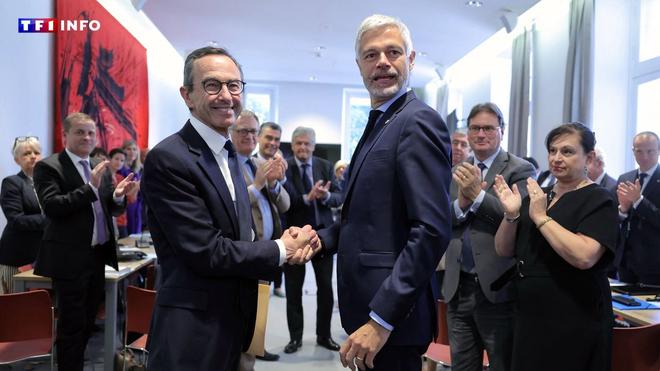Deux jours après leur duel pour LR, Bruno Retailleau et Laurent Wauquiez s'affichent tout sourire à l'Assemblée