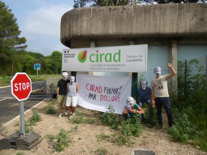 Montpellier : une nouvelle action pour dénoncer les liens entre le CIRAD et l’empire Bolloré