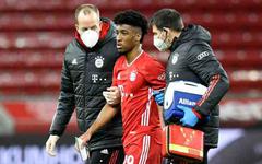 Foot - Allemagne - Bayern - Kingsley Coman souffre d'une élongation à la cuisse gauche, a indiqué le Bayern Munich après sa sortie à Leverkusen