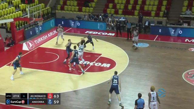 Basket - Eurocoupe (Hommes) - Monaco bat Andorre en match en retard de l'Eurocoupe