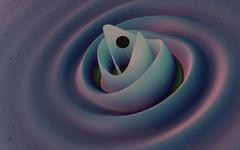 L’onde de choc d’une colli­sion de trous noirs nous est parve­nue, 7 milliards d’an­nées après