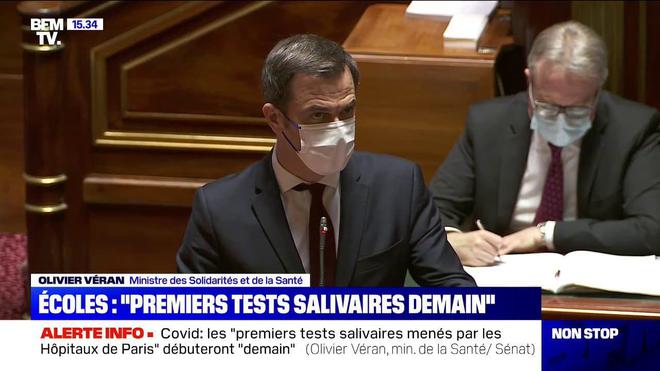 Olivier Véran sur le Covid-19: "Il y aura des premiers tests salivaires à partir de demain, menés par les Hôpitaux de Paris"