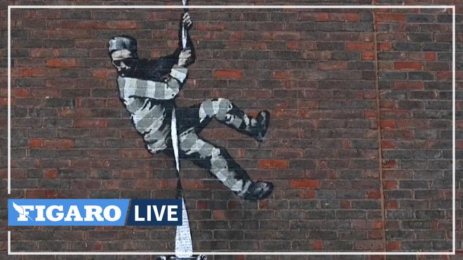 Angleterre: une possible œuvre d'art de Banksy apparaît sur le mur de la prison de Reading