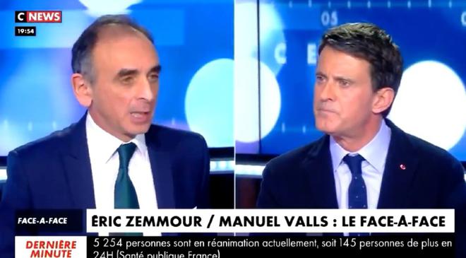 Eric Zemmour à Manuel Valls : “Vous dîtes que le grand remplacement n’existe pas, mais dans votre ville il est achevé” (Vidéo)