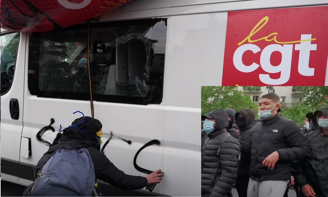 Manifestation du 1er Mai à Lyon et Paris : la police attaquée au mortier d’artifice, des pompiers agressés, la CGT traitée de « facho » et « colabo » (MàJ : Nouvelle vidéo montrant l’agression des militants CGT)