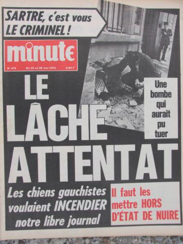 14 mai 1971 : attentat contre l’hebdomadaire Minute